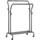 Suport mobil cu roti pentru haine, Artool, cu raft incaltaminte, otel, negru, max 100 kg, 103.5x52.5x155 cm