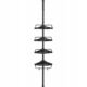 Raft pentru baie/dus, de colt, Artool, reglabil, otel si PP, 4 rafturi, negru, 85-305 cm