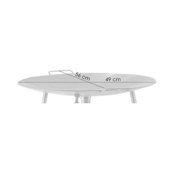 Disc pentru gratar, metalic, cu arzator, picioare, 49x77 cm, Perfect Home - imagine 2