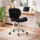 Scaun de birou, Artool, Avola, rotativ, catifea, negru, 53.5x55x73.5-86.5 cm - imagine 7