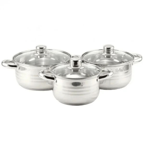 Set oale cu capac, inox, 6 piese, Perfect Home Diamond - imagine 2