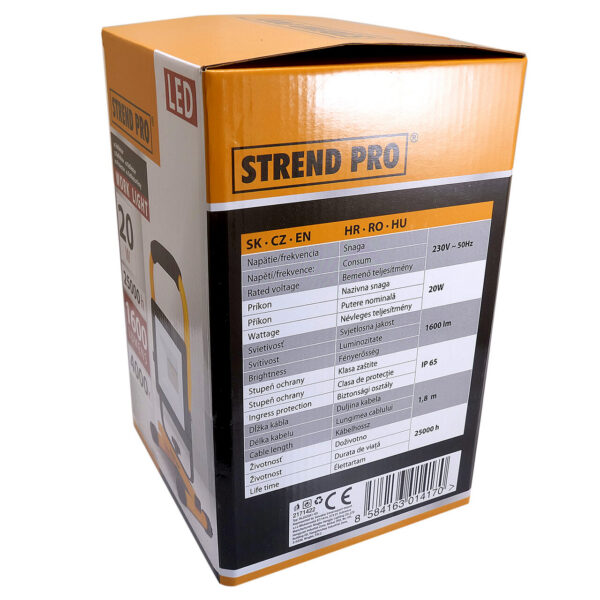 Proiector lucru, LED SMD, cu stativ, 20 W, 1600 lm, IP65, Strend Pro - imagine 3