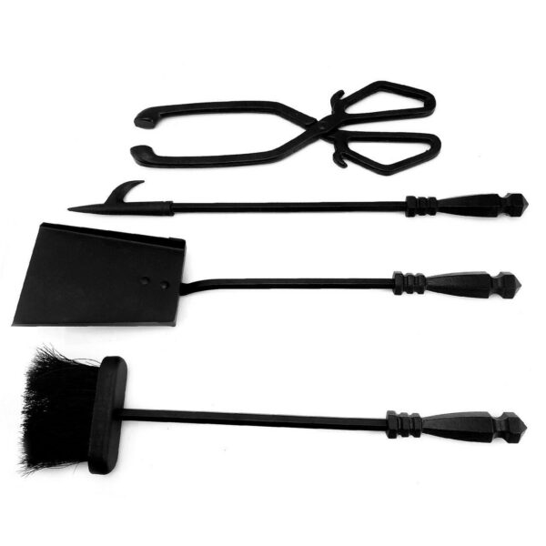 Set accesorii semineu, suport cu 4 piese, 60 cm  - imagine 2