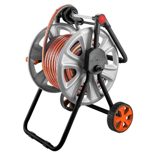 Carucior pentru furtun gradina, cu ghidaj, metalic, 1/2"-60 m, 3/4"-20 m, NEO - imagine 3