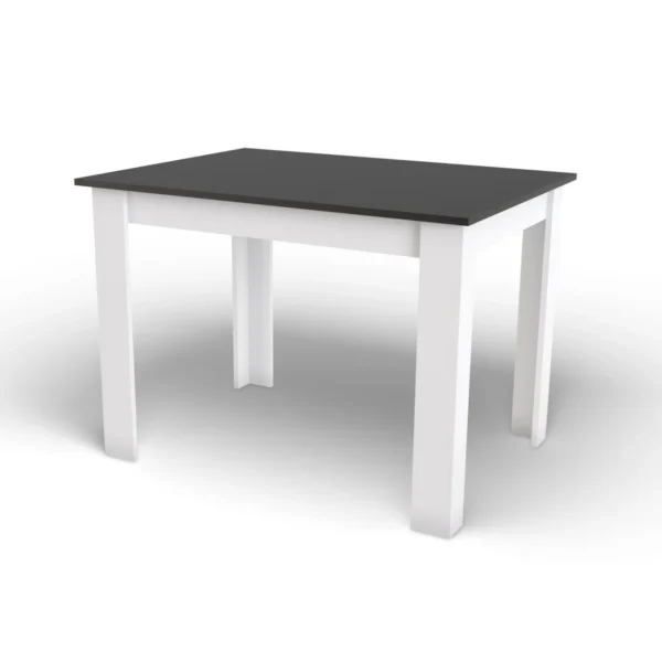 Masa pentru sufragerie/living + 4 scaune Imola, Artool, lemn, alb si negru, 120x80x75 cm - imagine 11