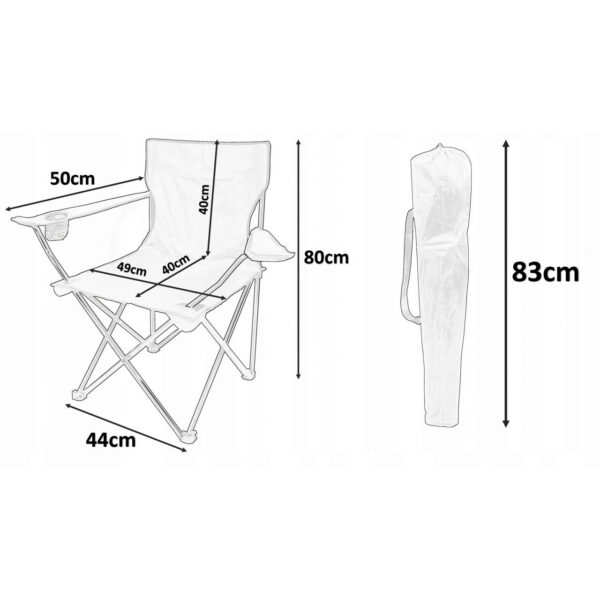 Scaun pliabil gradina, camping, pescuit, verde, max 120 kg, 50x50x80 cm - imagine 7