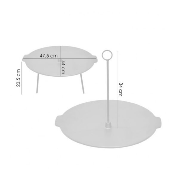 Disc pentru gratar, fonta, 2 functii, cu picioare si agatator, 44x23.5 cm, Perfect Home - imagine 2