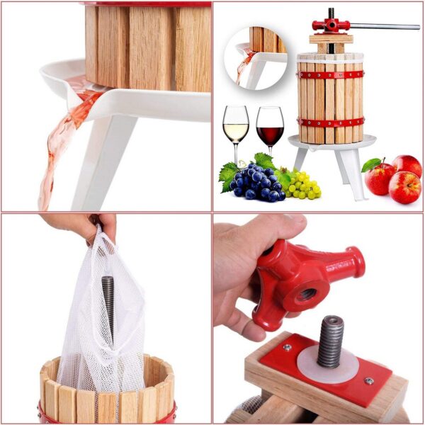 Teasc, presa, pentru zdrobit struguri, fructe, 12 L, 32x60 cm - imagine 4