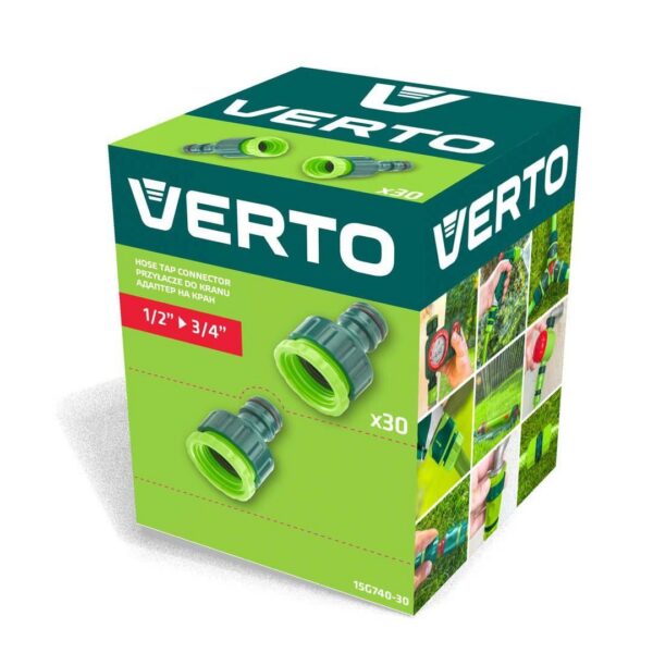 Set adaptor robinet, 1/2" - 3/4", 30 buc, VERTO - imagine 2