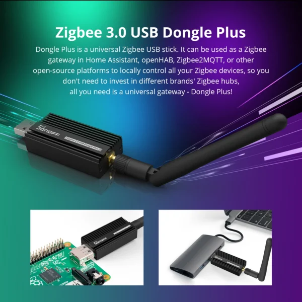Suport Gateway Universal, SONOFF ZigBee 3.0, USB ZBDongle-E Plus - imagine 6