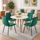 Scaun bucatarie/living, Artool, Libra, catifea, metal, verde si negru, 44x40x88.5 cm - imagine 6