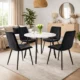 Scaun bucatarie/living, Artool, Libra, catifea, metal, negru, 44x40x88.5 cm - imagine 6