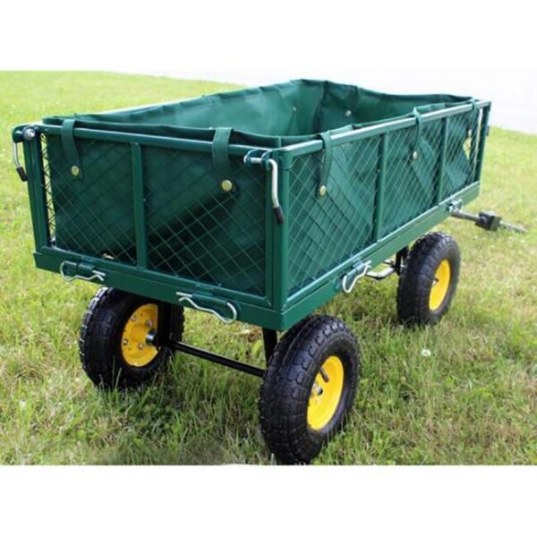 Carucior de gradina, transport, Chomik, metalic, verde, max 300 kg, 102x52x57 cm - imagine 3