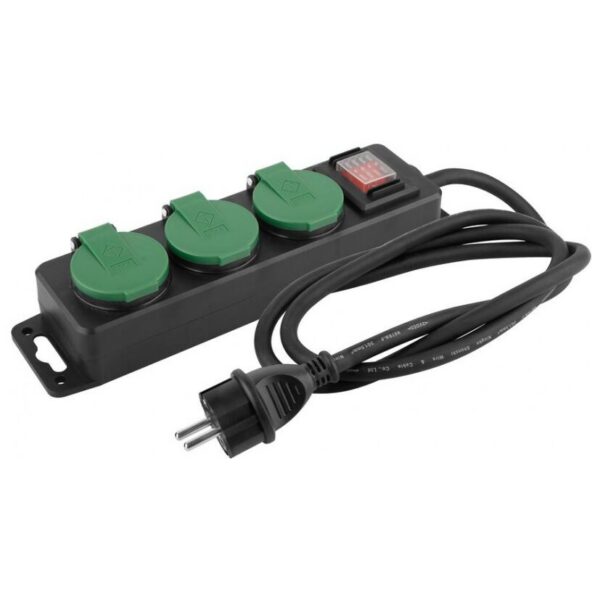 Prelungitor electric pentru exterior, cu protectie, intrerupator, 3 prize, 3 m, Strend Pro - imagine 1