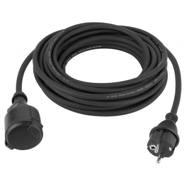 Cordon/prelungitor fisa si cupla pentru exterior, Strend Pro, 20 m - imagine 1