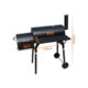 Gratar gradina, grill dreptunghiular, cu roti, capac, afumatoare si horn, 112x63x117 cm - imagine 3