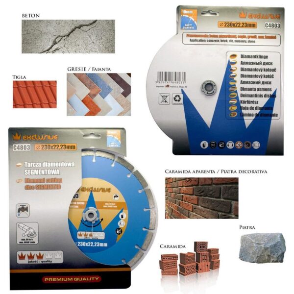 Disc diamantat, beton, taiere uscata, 230 mm/22.23 mm, Richmann Exclusive - imagine 2