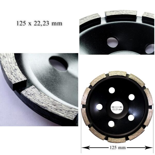 Disc diamantat segmentat, beton, slefuire uscata, 125 mm/22.23 mm, Richmann Exclusive - imagine 3