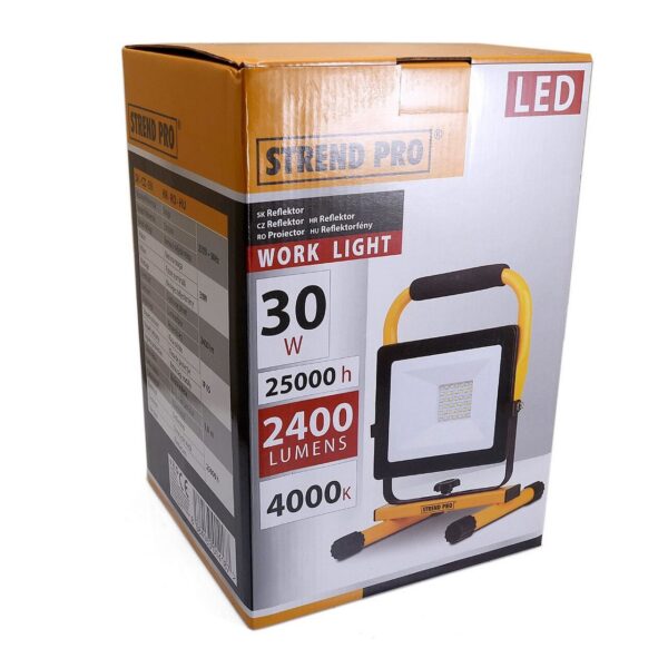 Proiector lucru, LED SMD, cu stativ, 30 W, 2400 lm, IP65, Strend Pro - imagine 2