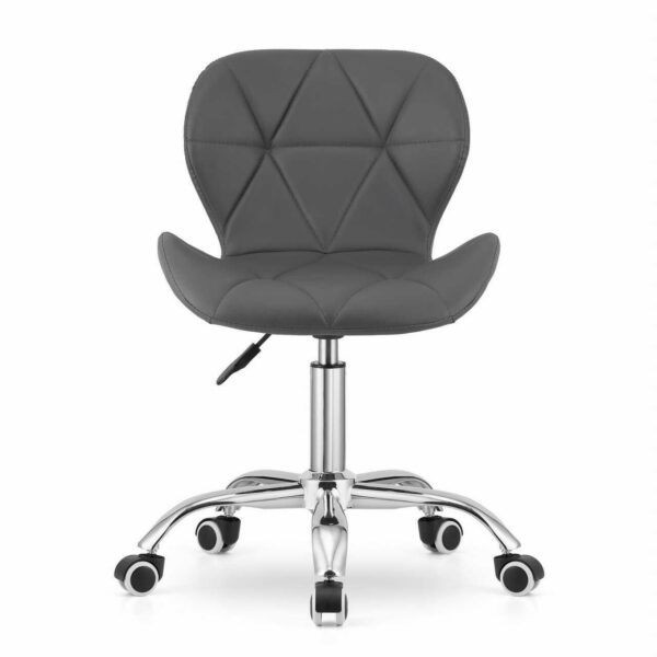 Scaun de birou, Artool, Avola, rotativ, piele ecologica, gri, 47.5x55.5x84.5 cm - imagine 10