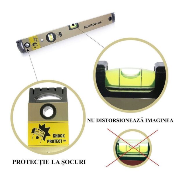 Nivela LUX profesionala 2 bule 60 cm, bula orizontala ochi de peste - imagine 2