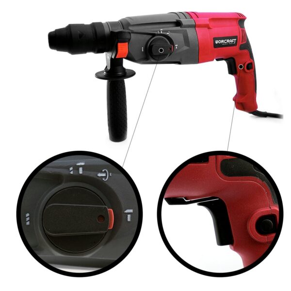 Rotopercutor, SDS Plus, 820 W, 2 mandrine interschimbabile, 3 J, Worcraft - imagine 7