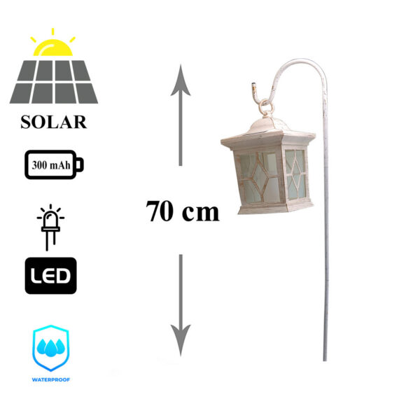 Lampa solara pentru gradina, felinar, 70 cm, Subra - imagine 9