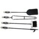 Set accesorii semineu, suport cu 4 piese, nichelate, 66 cm  - imagine 2
