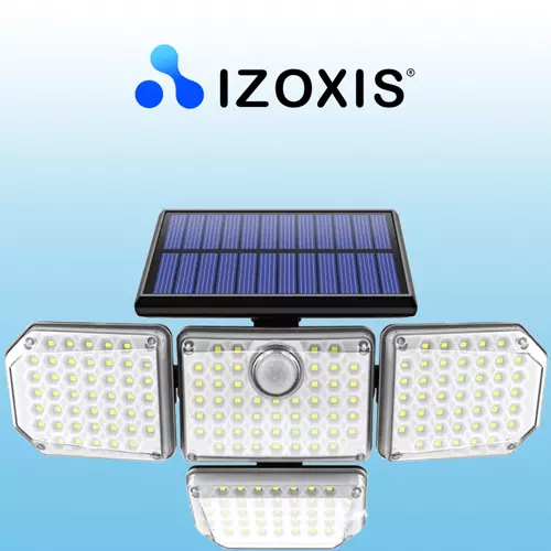 Proiector solar Izoxis, Waterproof IP65, 171 leduri, Telecomanda, 4 moduri de operare, 9W