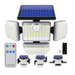 Proiector solar Izoxis, Waterproof IP65, 181 leduri, Telecomanda, 4 moduri de operare, 9W