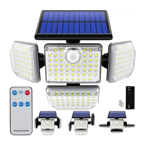 Proiector solar Izoxis, Waterproof IP65, 171 leduri, Telecomanda, 4 moduri de operare, 9W