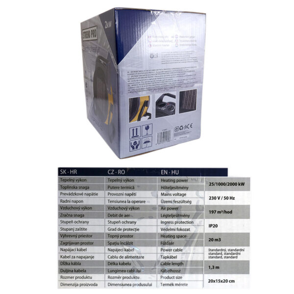 Incalzitor electric ceramic PTC 2000 W, 197 m³/h - imagine 5