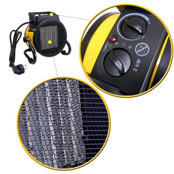 Incalzitor electric ceramic PTC 2000 W, 197 m³/h - imagine 4