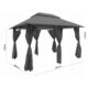 Pavilion/foisor pentru gradina/terasa, cadru metalic, cu perdele, crem, 4x2.8x2.7 m - imagine 5