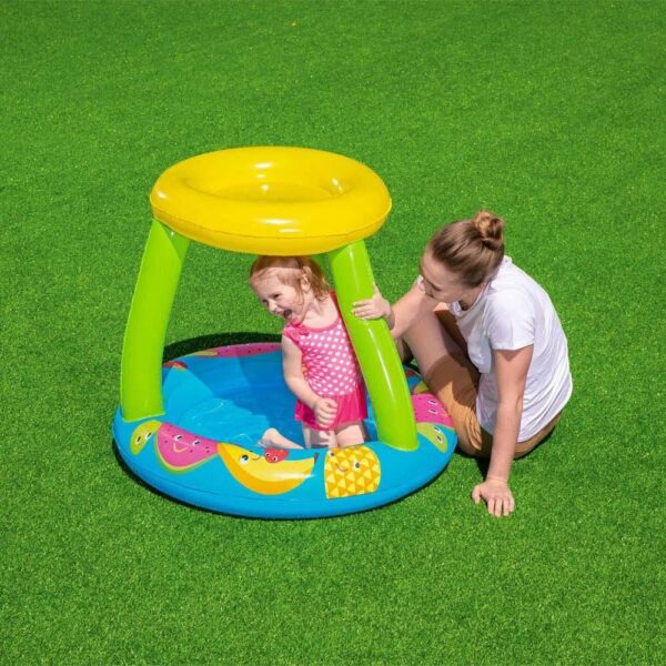 Piscina gonflabila pentru copii, rotunda, cu acoperis, albastru, 94x89x79 cm, Bestway Fruit - imagine 7