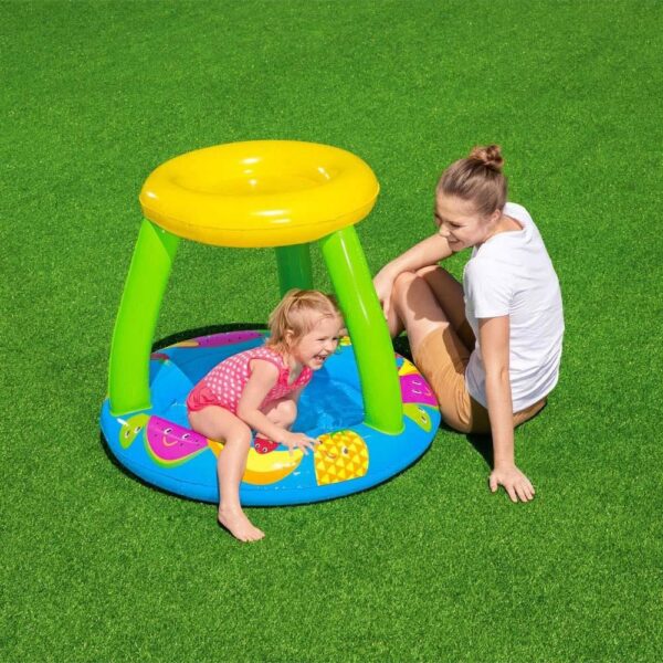 Piscina gonflabila pentru copii, rotunda, cu acoperis, albastru, 94x89x79 cm, Bestway Fruit - imagine 6