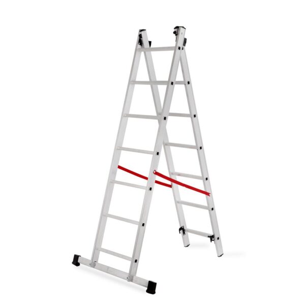 Scara aluminiu, Master, 2 tronsoane, 7 trepte, max 150 kg, 2-3.14 m - imagine 2
