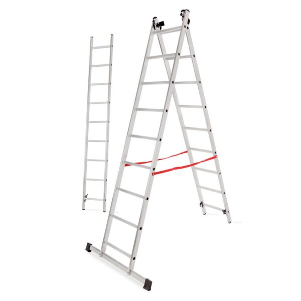 Scara aluminiu, Master, 3 tronsoane, 9 trepte, max 150 kg, 2.58-5.69 m - imagine 7
