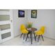 Masa stil scandinav, Artool, rotund, MDF si lemn, maro rustic, 60x73 cm - imagine 2