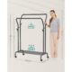 Suport mobil cu roti pentru haine, Artool, cu raft incaltaminte, otel, negru, max 100 kg, 103.5x52.5x155 cm - imagine 5