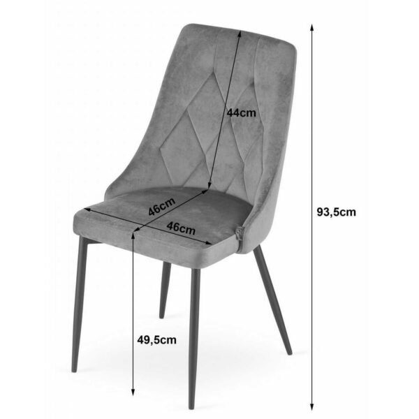 Scaun bucatarie/living, Artool, Imola, catifea, metal, verde, 48.5x61x93.5 cm - imagine 2