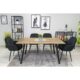 Scaun bucatarie/living, Artool, Lugo, catifea, metal, negru, 57.5x56.5x86.5 cm - imagine 4