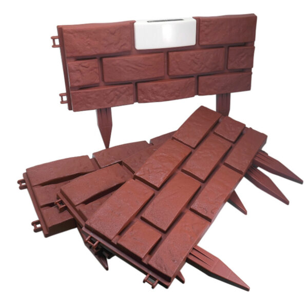 Gard de gradina decorativ, cu iluminare solara, set 4 buc, 42x29 cm - imagine 7