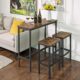 Masa pentru bucatarie/living/bar, Artool, inalta, pal si otel, maro rustic, 100x40x90 cm - imagine 6
