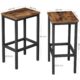 Set 2 scaune de bucatarie/bar, Artool, pal si otel, maro rustic, negru, 40x30x65 cm - imagine 4