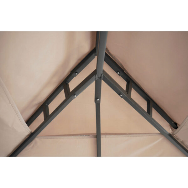 Pavilion/foisor pentru gradina/terasa, cadru metalic, cu perdele, crem, 4x2.8x2.7 m - imagine 4