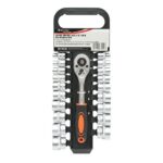 Trusa chei tubulare, 3/8", metrice Cr-V, cu clichet reversibil, 20 piese, Breckner Germany