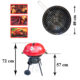 Gratar gradina, grill rotund, cu roti, capac, 40x72 cm, Globus - imagine 3