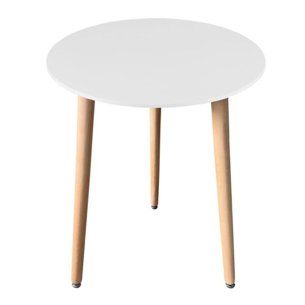 Masa stil scandinav, Artool, Kami, rotunda, MDF si lemn, alb, 60x74 cm - imagine 1