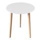 Masa stil scandinav, Artool, Kami, rotunda, MDF si lemn, alb, 60x74 cm